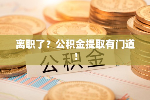 诏安离职了?公积金提取有门道! 诏安离职了?公积金提取有门道!
